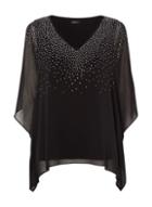 *roman Originals Black Chiffon Overlay Top