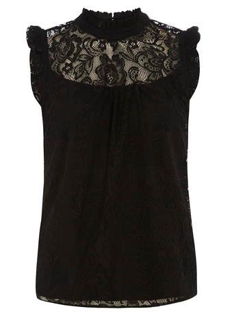 Dorothy Perkins Petite Black Victoriana Top