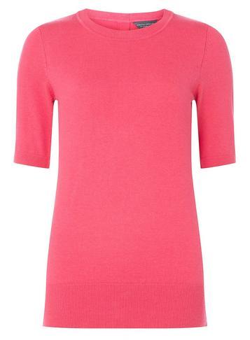 Dorothy Perkins *tall Raspberry Pearl Button Back T-shirt