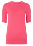 Dorothy Perkins *tall Raspberry Pearl Button Back T-shirt