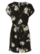 Dorothy Perkins *tall Black Floral Playsuit