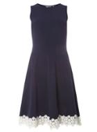 Dorothy Perkins *tall Navy And Ivory Hem Fit & Flare Dress