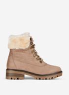 Dorothy Perkins Taupe Millie Faux Fur Hiker Boots