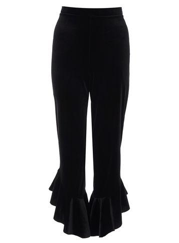 Dorothy Perkins *quiz Black Velvet Frill Trousers