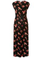 Dorothy Perkins Petite Black And Pink Floral Maxi Dress