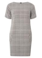 Dorothy Perkins Grey Short Sleeve Check Shift Dress