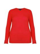 Dorothy Perkins *dp Curve Red Button Cuff Jumper