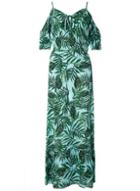 Dorothy Perkins *tall Blue Leaf Print Maxi Dress