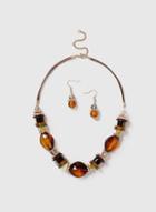 Dorothy Perkins Multi Coloured Bead Necklace And Earrings Set
