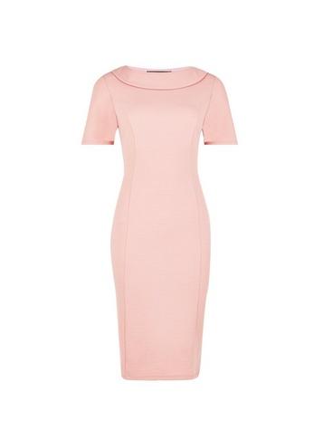 Dorothy Perkins *blush Fold Neck Pencil Dress