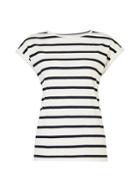 Dorothy Perkins Ivory And Navy Striped T-shirt