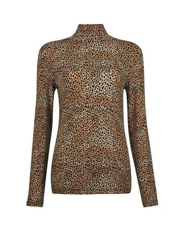 Dorothy Perkins Brown Speckle Print High Neck Top