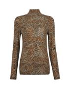Dorothy Perkins Brown Speckle Print High Neck Top