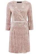 *little Mistress Mink Embellished Wrap Dress