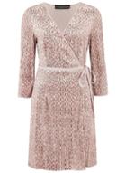 *little Mistress Mink Embellished Wrap Dress