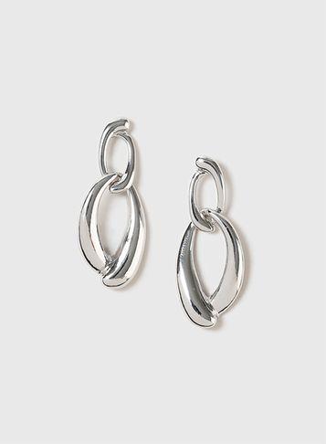 Dorothy Perkins Silver Metal Link Earrings