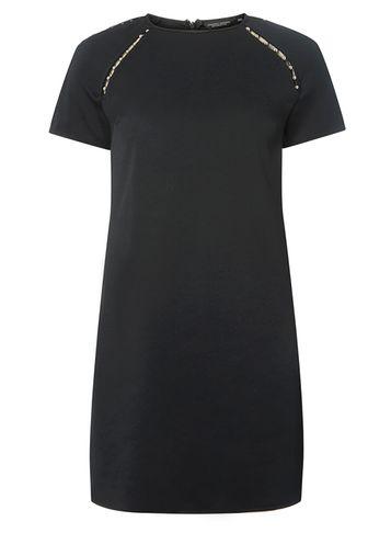 Dorothy Perkins Black Pearl Trim Shift Dress