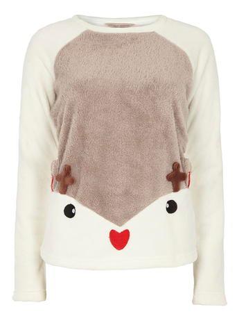 Dorothy Perkins Cream Reindeer Snuggle Top