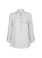 Dorothy Perkins *tall Silver Roll Sleeve Shirt