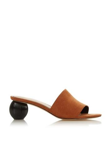 *head Over Heels By Dune Tan 'meli' Mid Heel Sandals
