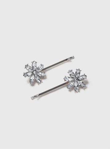 Dorothy Perkins 2 Pack Rhinestone Floral Hair Clips