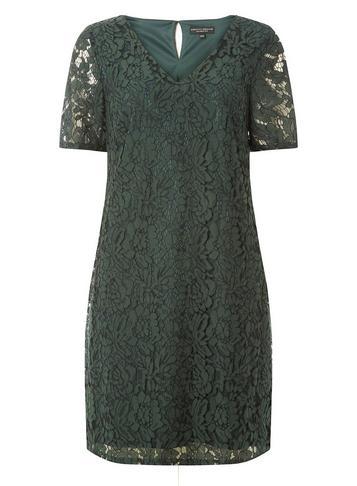 Dorothy Perkins Green Two Tone Lace Shift