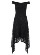 Dorothy Perkins *quiz Black Sequin Asymmetric Skater Dress