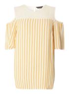 Dorothy Perkins *tall Striped Cold Shoulder Top