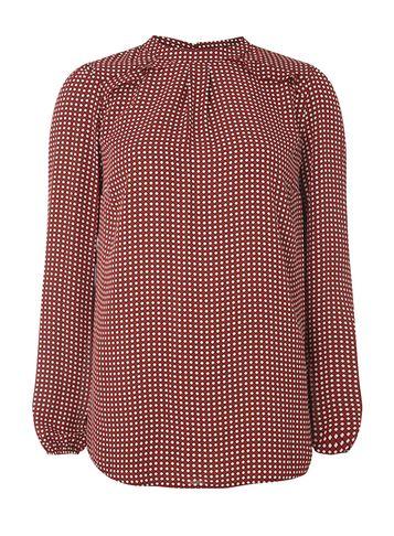 Dorothy Perkins *tall Red Spot Floral Blouse