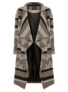 Dorothy Perkins Grey And Camel Waterfall Coat