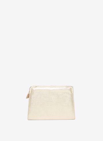 Dorothy Perkins Gold Metal Corner Clutch Bag