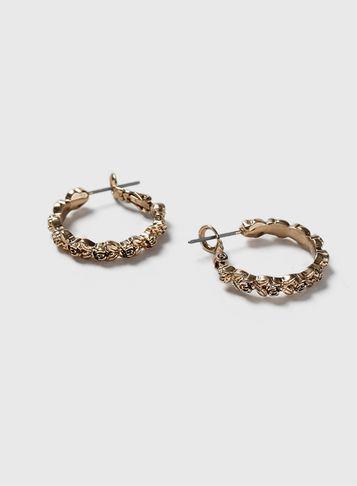 Dorothy Perkins Carved Flower Hoop Earrings