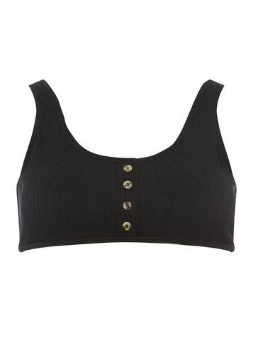 Dorothy Perkins *dp Beach Black Ribbed Low Rise Bikini Bottoms