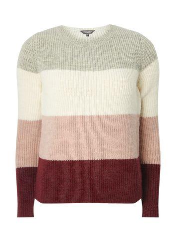 Dorothy Perkins Pink And Grey Stripe Jumper