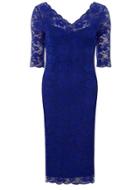 Dorothy Perkins *jolie Moi Royal Blue V-neck Lace Dress