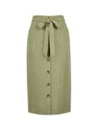 Dorothy Perkins Khaki Button Midi Skirt