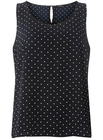 Dorothy Perkins *only Navy Polka Dot Shell Top