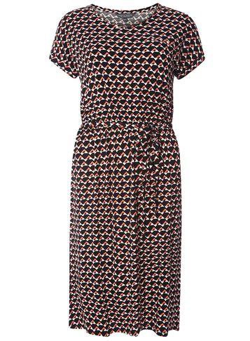 Dorothy Perkins Coral Geometric Print Midi Dress