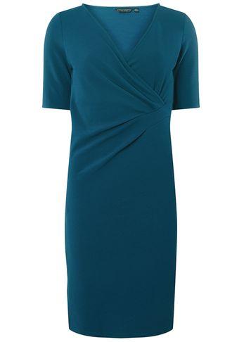 Dorothy Perkins Teal Ruche Side Pencil Dress