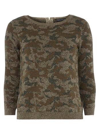 Dorothy Perkins Khaki Animal Sparkle Jumper