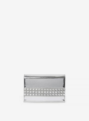 Dorothy Perkins Silver Gem Panel Clutch Bag