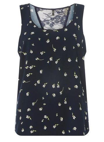 Dorothy Perkins *only Navy Ditsy Lace Shell Top