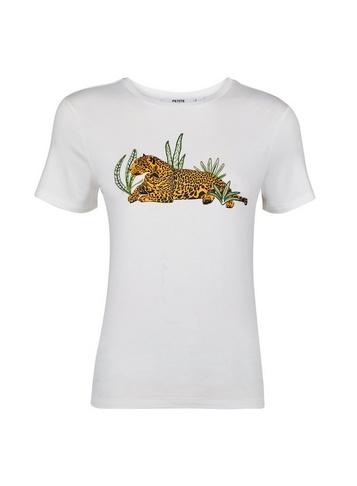 Dorothy Perkins Petite Ivory Leopard Print Motif T-shirt