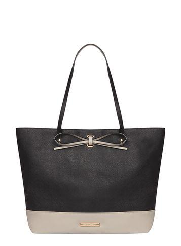 Dorothy Perkins Grey Mix Bow Shopper Bag