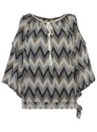 Dorothy Perkins *quiz Black And Stone Zig Zag Top