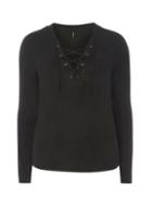 Dorothy Perkins *only Black Lace Up Top