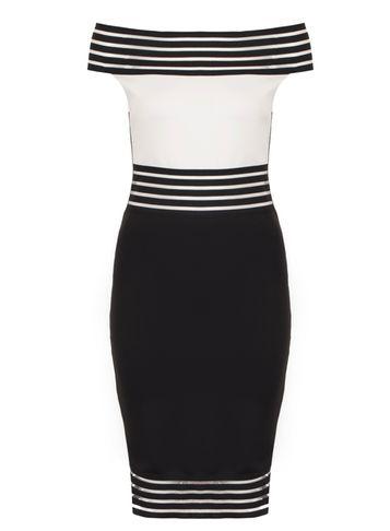 Dorothy Perkins *quiz Bardot Mesh Panel Dress