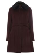 Dorothy Perkins Red Faux Fur Port Lady Coat