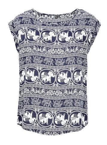 Dorothy Perkins *navy Elephant Print Tee
