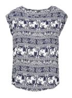 Dorothy Perkins *navy Elephant Print Tee
